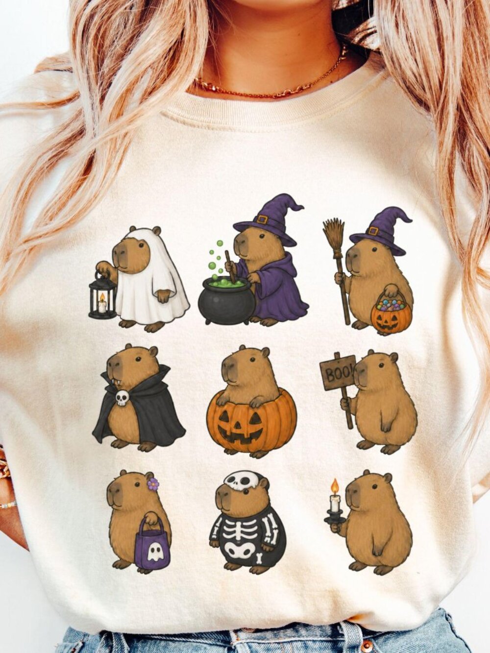 Halloween Capybara Shirt, Funny Capybara Boo Drink Tee